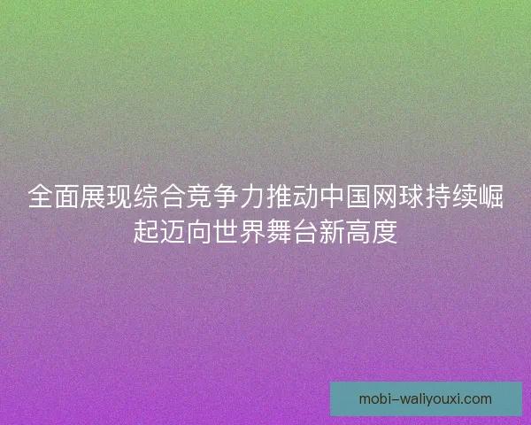 全面展现综合竞争力推动中国网球持续崛起迈向世界舞台新高度